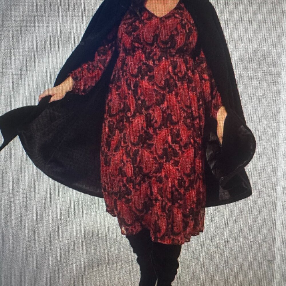 Torrid Womens Dot Open Back Flowy A-Line Dress Paisley New (no tag)  2X 18-20